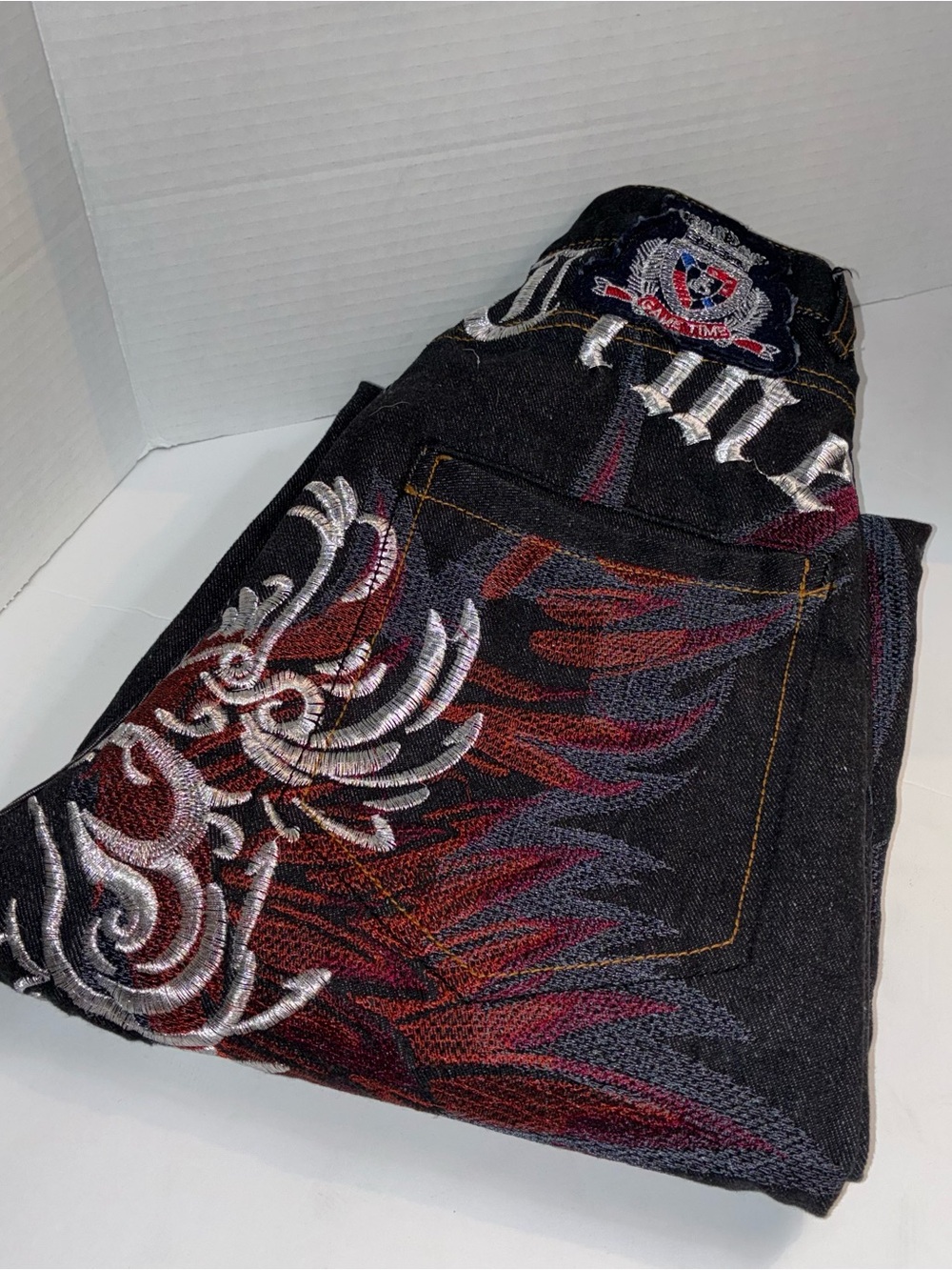 Vintage Game Time Men's 28 Waist Black Y2K Style Hip Hop Streetwear